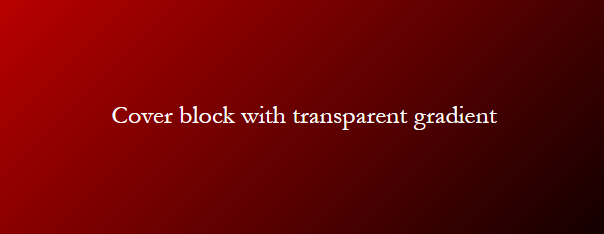 Using a cover block with a transparent gradient overlay in WordPress 5.9.2.