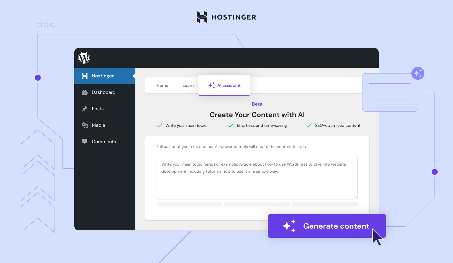 Attract More Clients With Hostinger WordPress AI Assistant