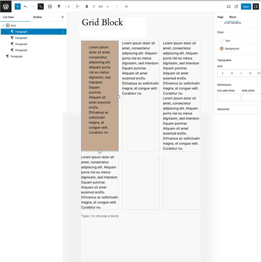 Setting a grid background color