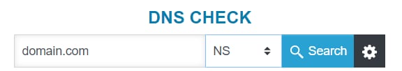 The DNS Checker tool showing how to check the propagation for a domain's records