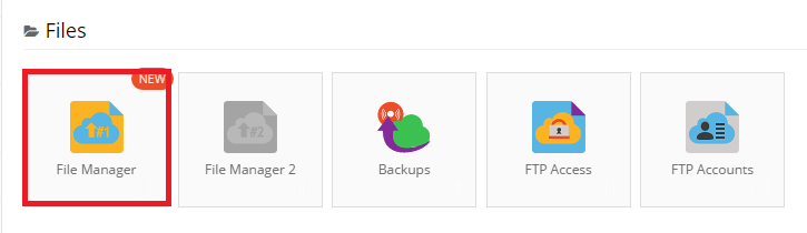File Manager location in hosting control panel