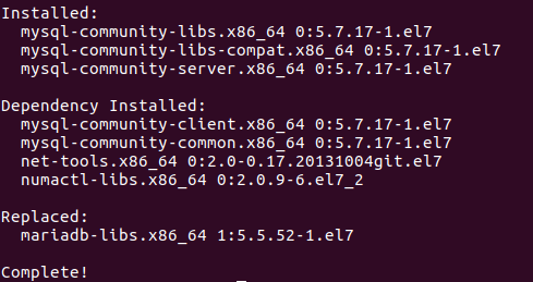 install mysql berhasil