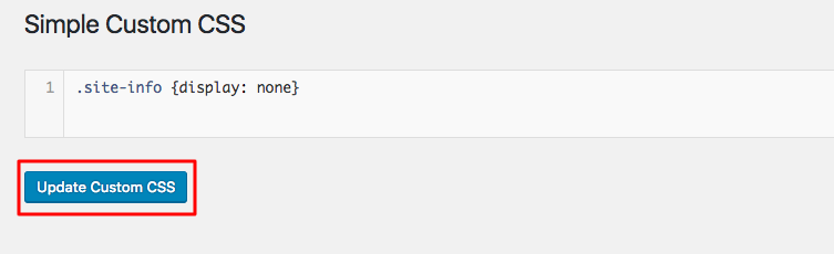 Tombol Update Custom CSS WordPress