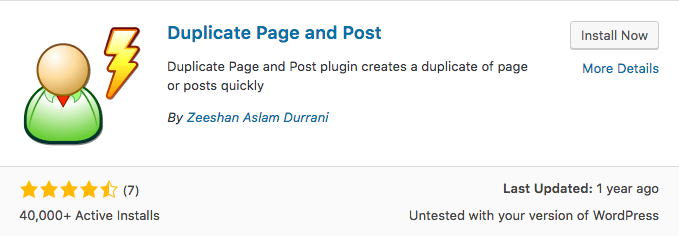 WordPress Plugin Duplicate Page and Post