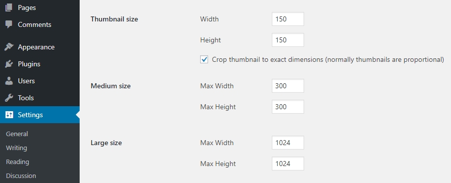 Configuring your WordPress images' max resolution.