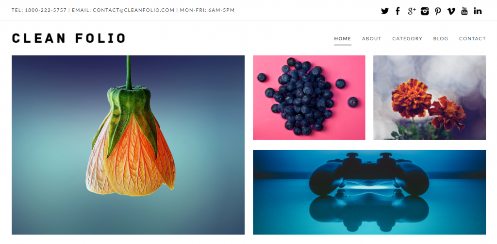 Clean Folio WordPress Portfolio Theme