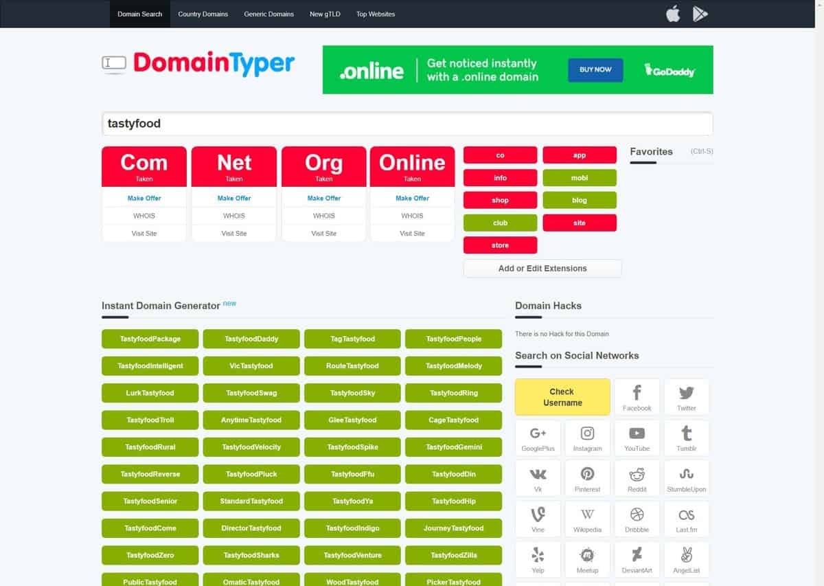 Domain Typer as one of the best domain name generators.