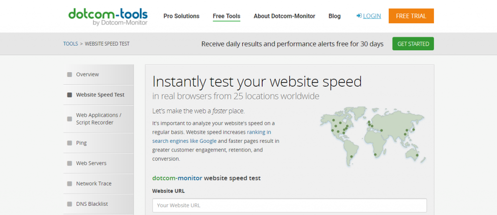 website speed test dotcom monitor