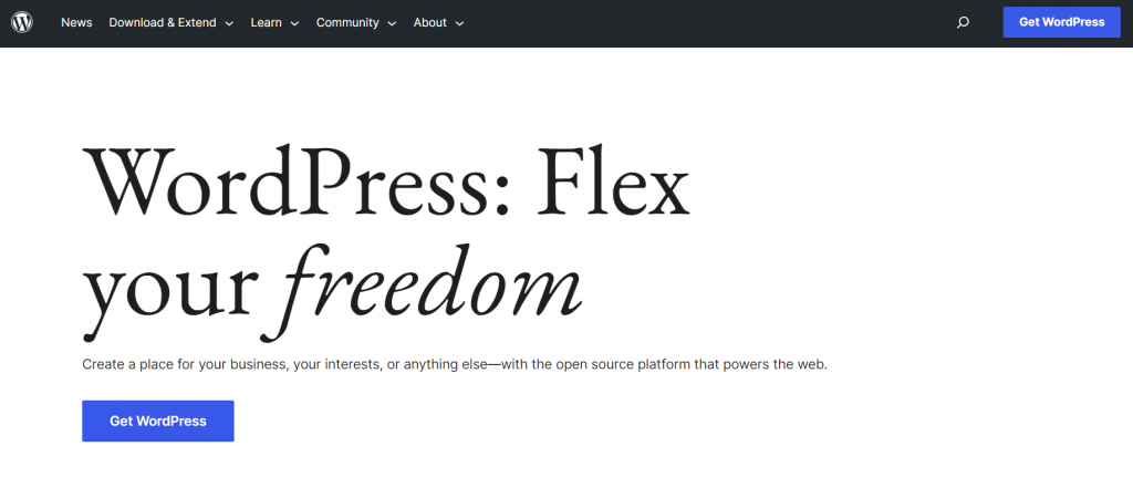 WordPress.org homepage