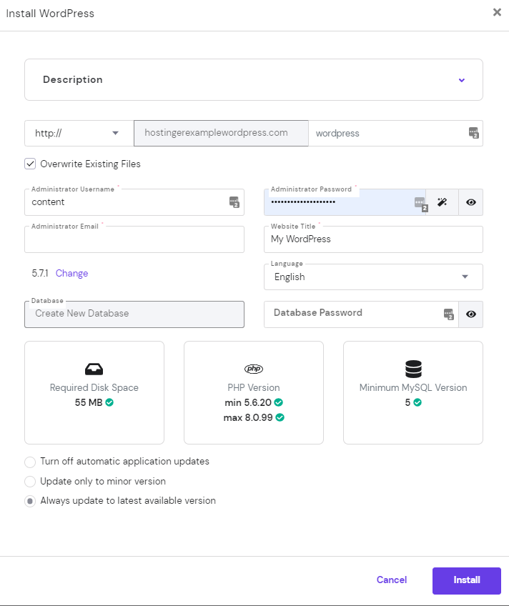 adding custom domain to wordpress hosting on hpanel