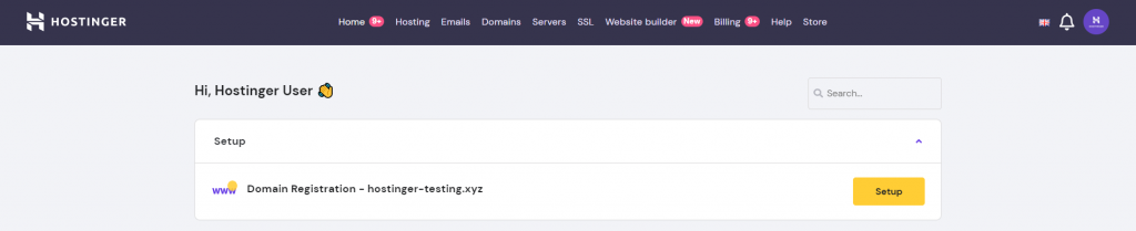 Hostinger's domain setup