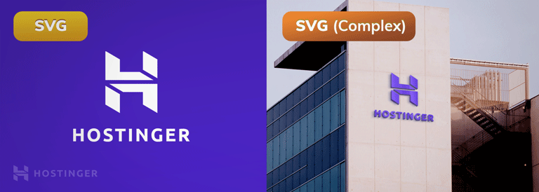 Side-by-side comparison of images in SVG and SVG complex.