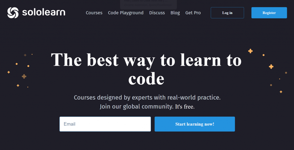 Sololearn homepage.