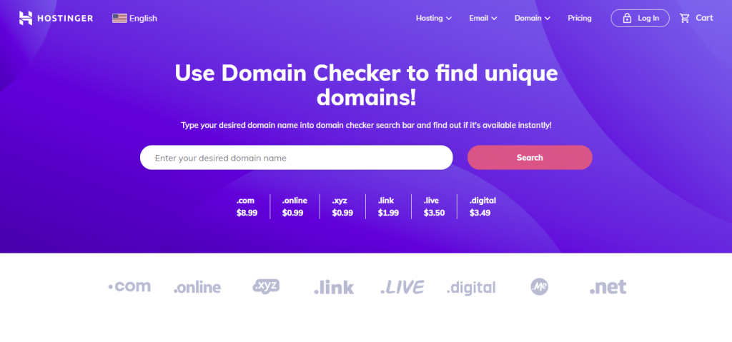 Hostinger's Domain Checker - Use Domain Checker to find unique domains