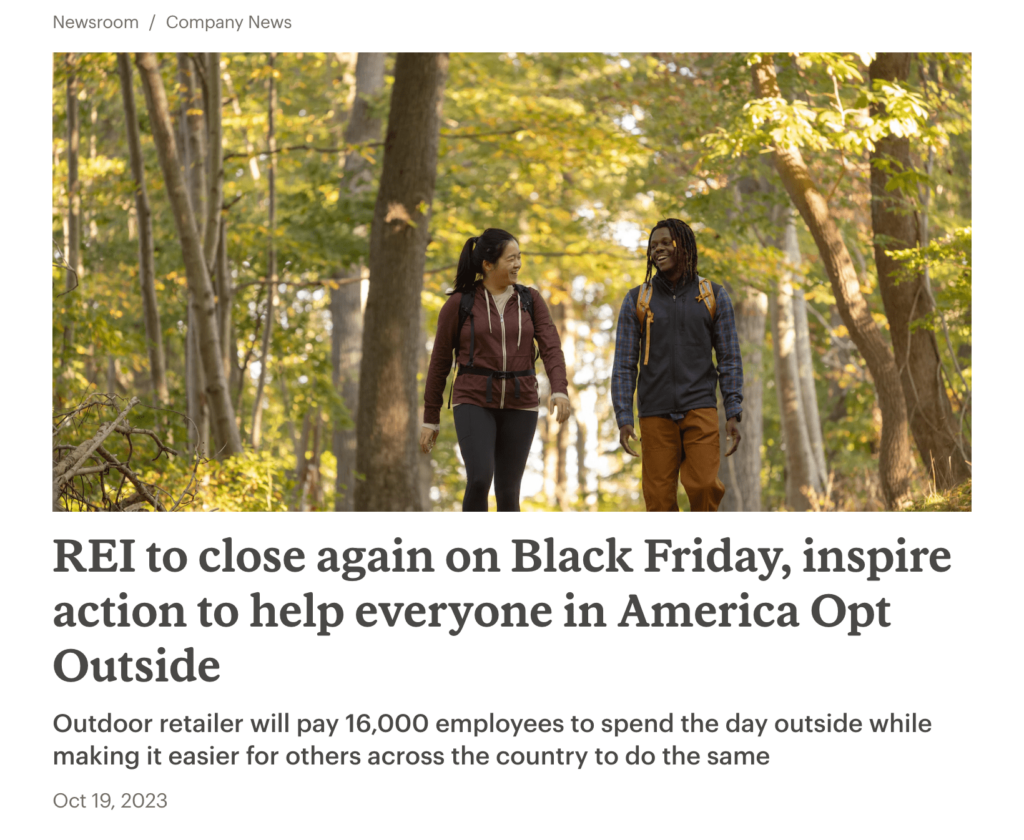 REI opt outside campaign press release