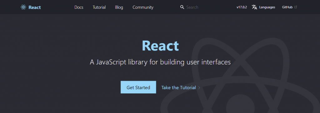 React homepage