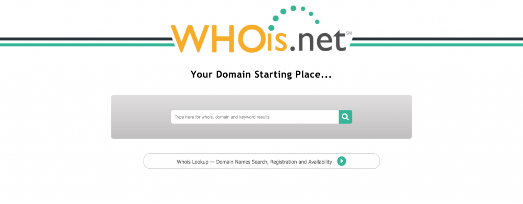 WHOis.net domain name registrants lookup tool.