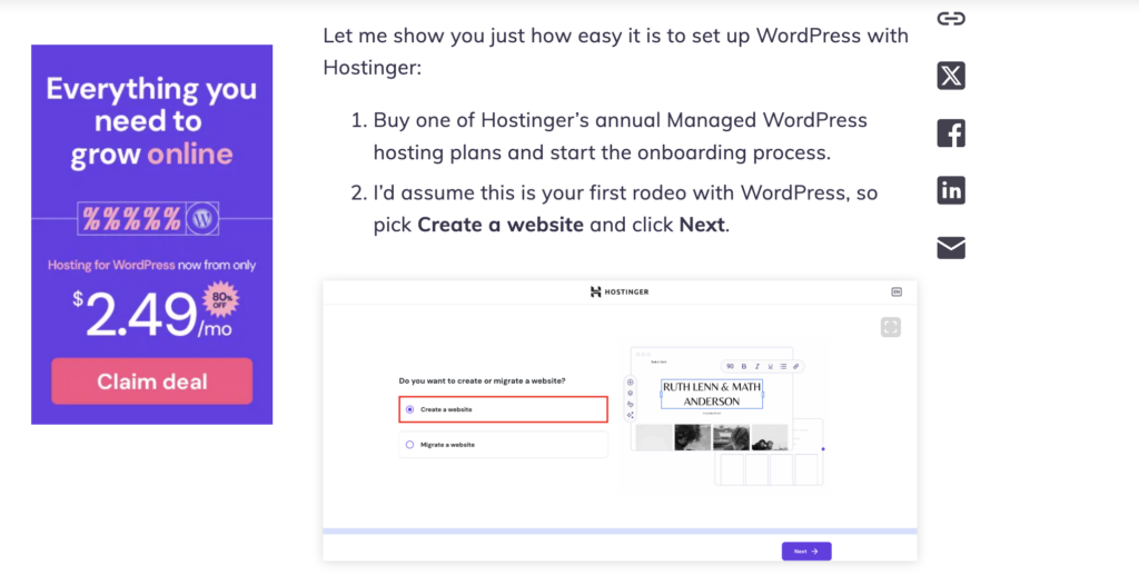 A screenshot placement example in a Hostinger Tutorials blog post
