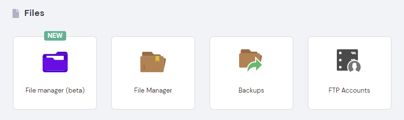 Hostinger hPanel files section