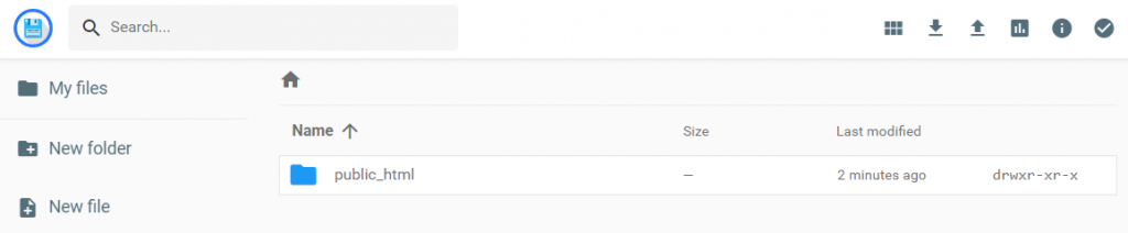 File Manager focuses on public-html folder