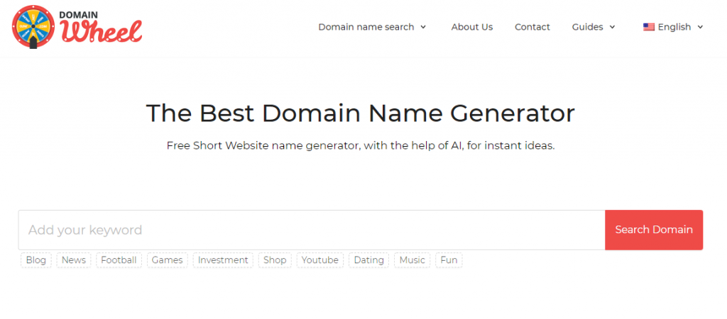 Domain Wheel homepage