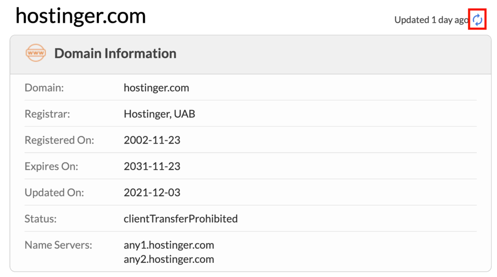 Domain name search tool (Whois) for Windows