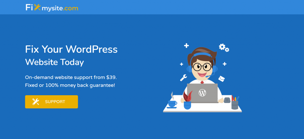FixMySite's homepage: Fix Your WordPress Website Today
