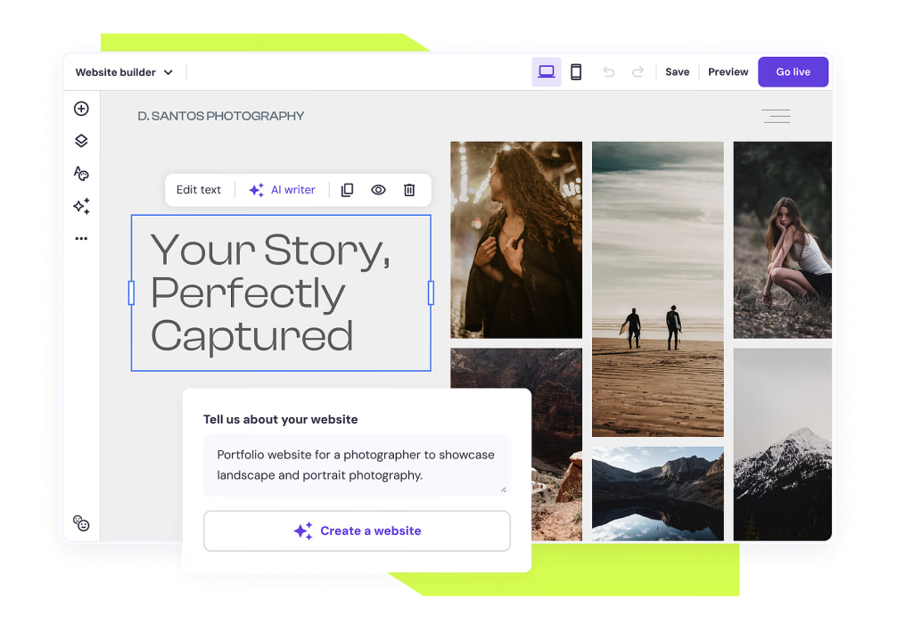 Hostinger Website Builder mockup
