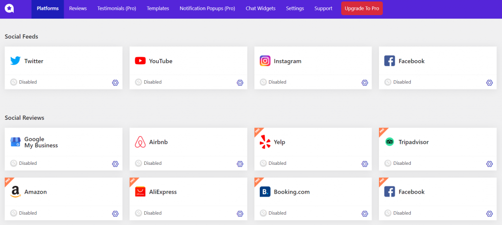 WP Social Ninja interface