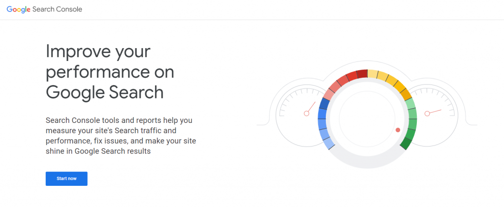 Google Search Console homepage