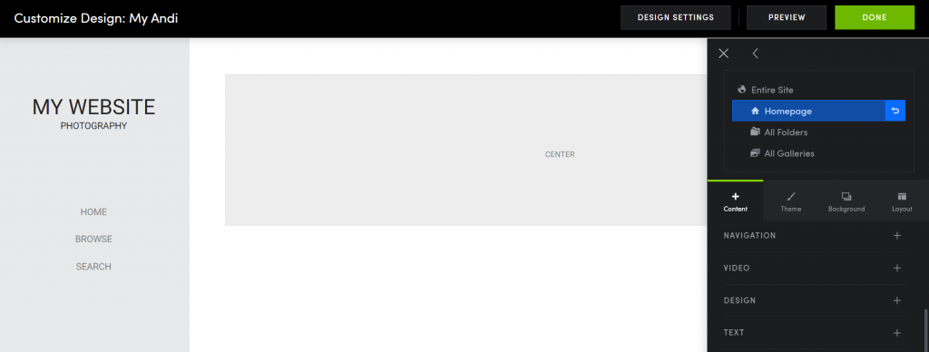 SmugMug's interface