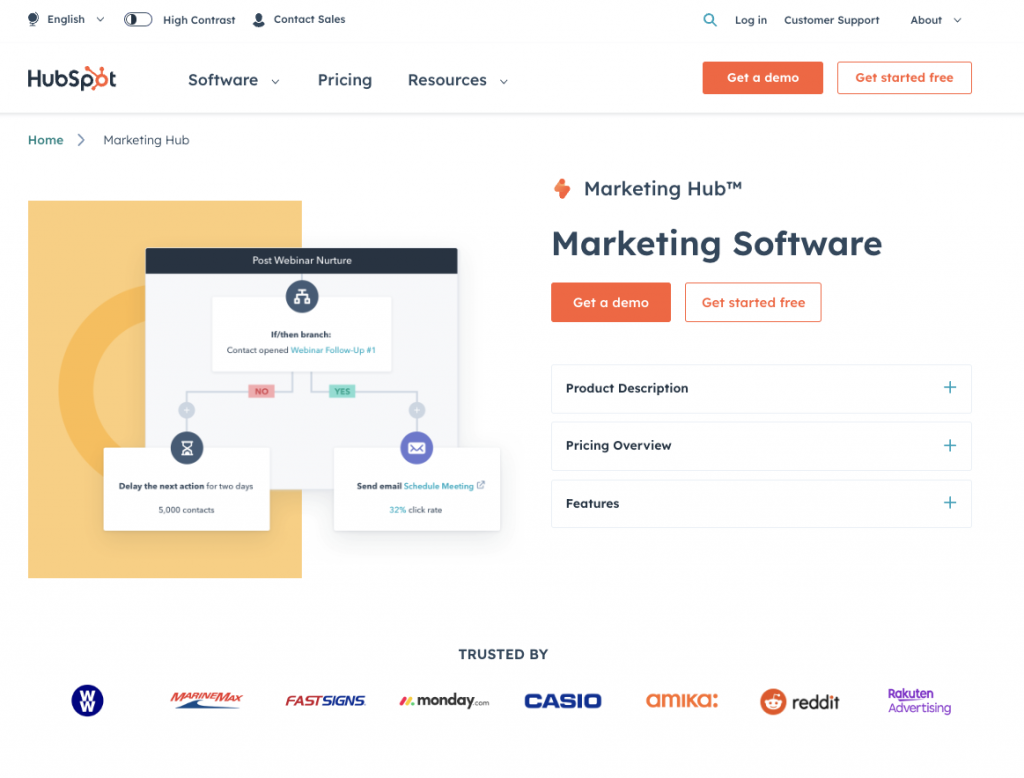 HubSpot Marketing landing page