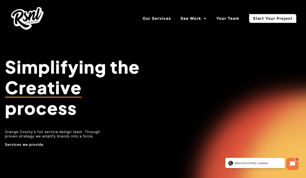 RSNL Creative landing page