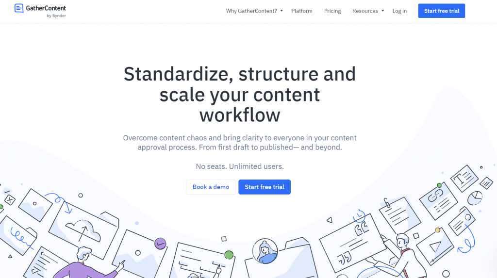 GatherContent's landing page