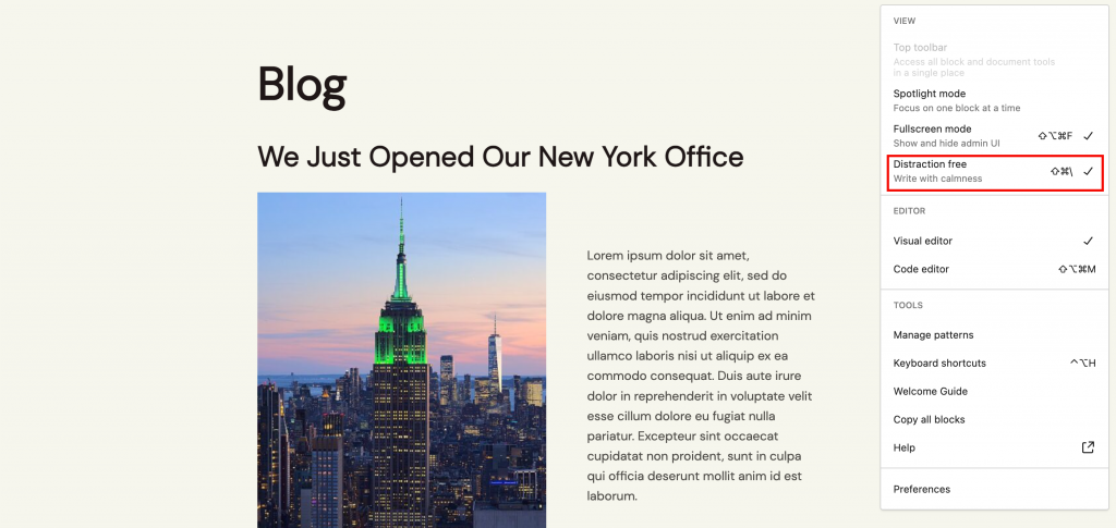 Gutenberg-distraction-free-mode-screenshot