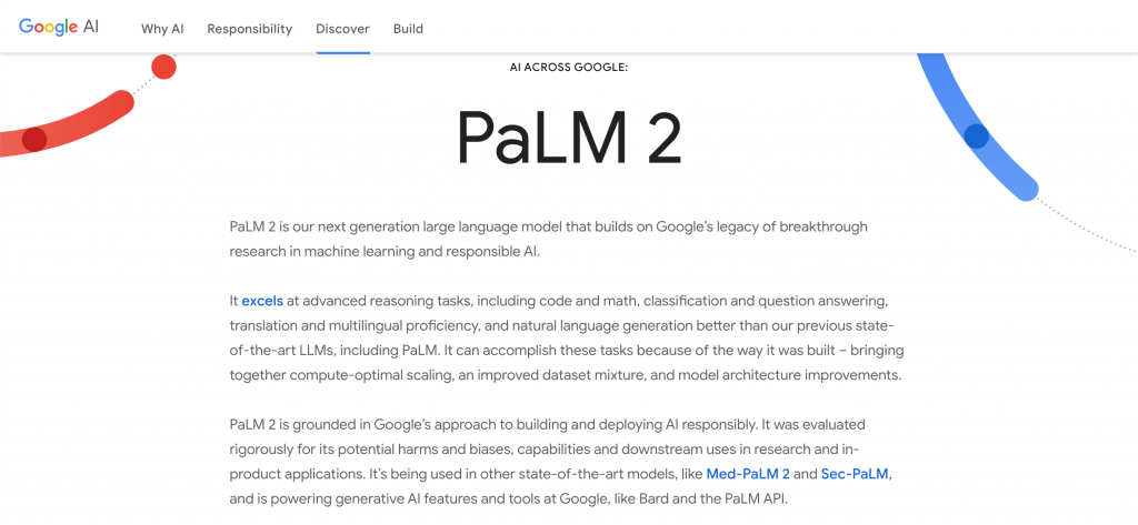 PaLM landing page