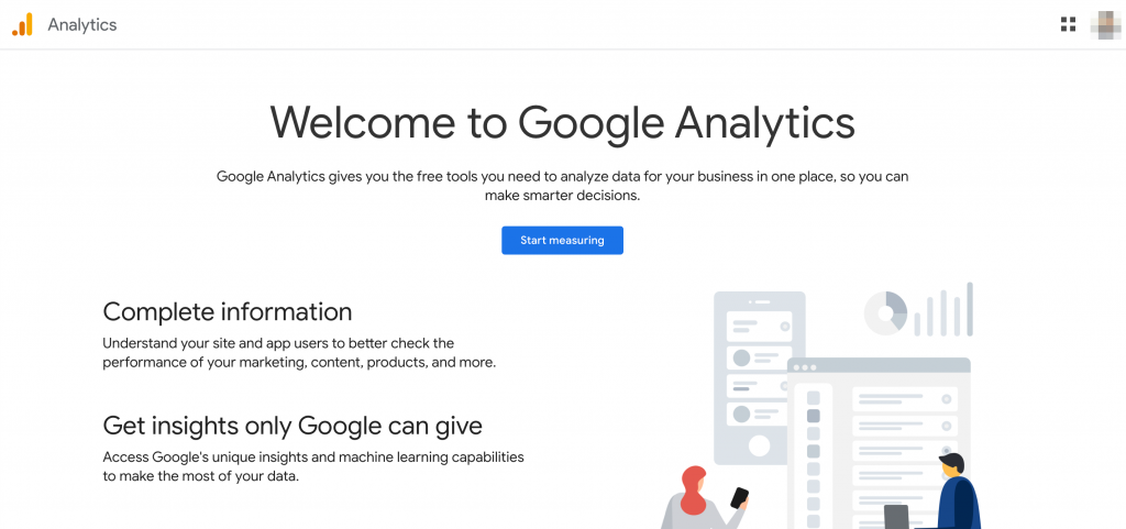 Google Analytics homepage