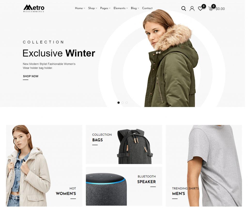 The Metro theme for minimalist WordPress stores