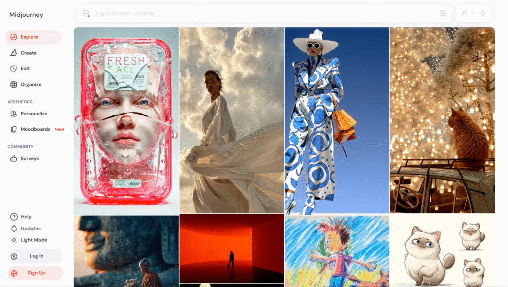 Midjourney interface