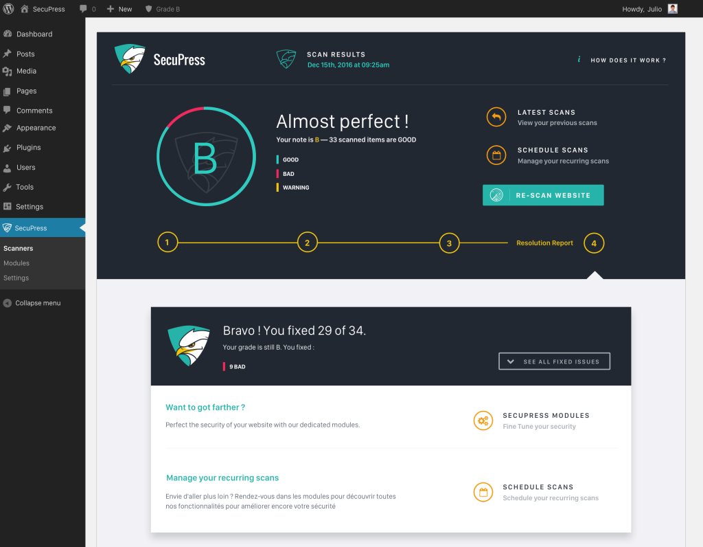 SecuPress score
