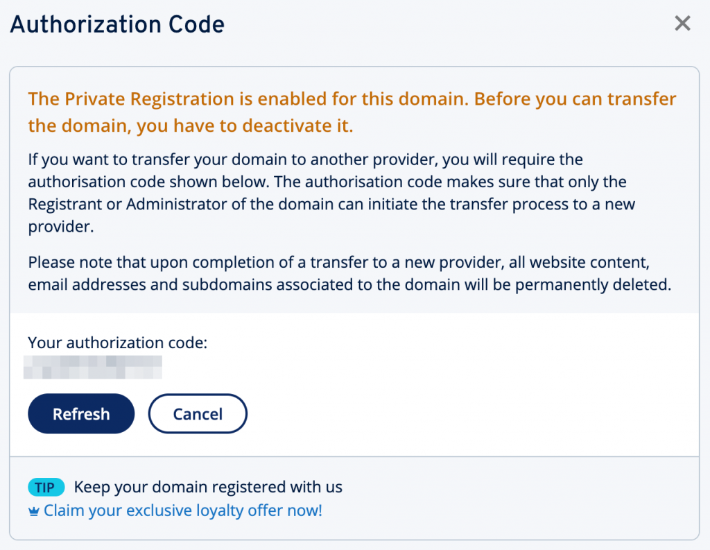 Transfer-Ionos-Domain-EPP-code