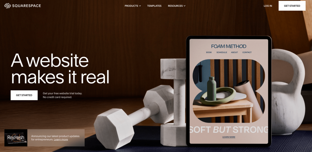 Squarespace homepage