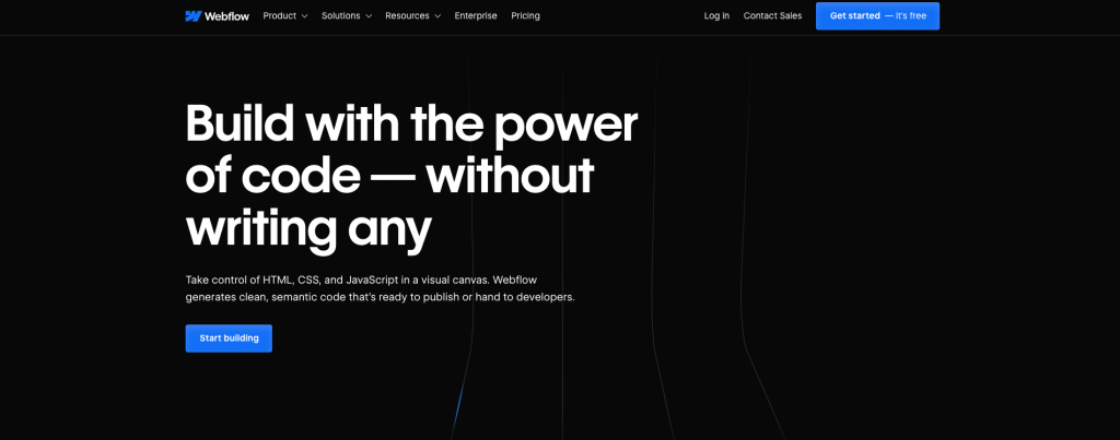 Webflow homepage