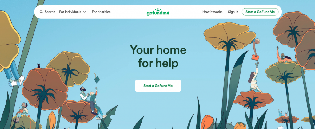 GoFundMe landing page