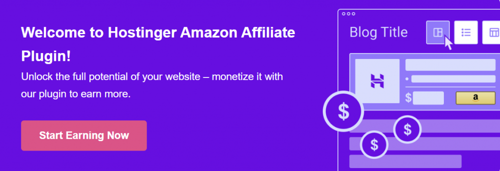 Hostinger Amazon Affiliate banner