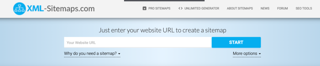 XML Sitemaps Generator homepage