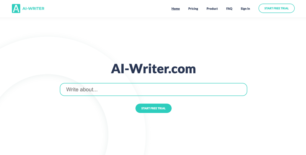 AI-Writer homepage