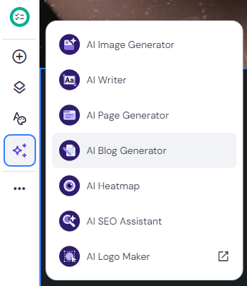 The AI Blog Generator feature on Hostinger Website Builder