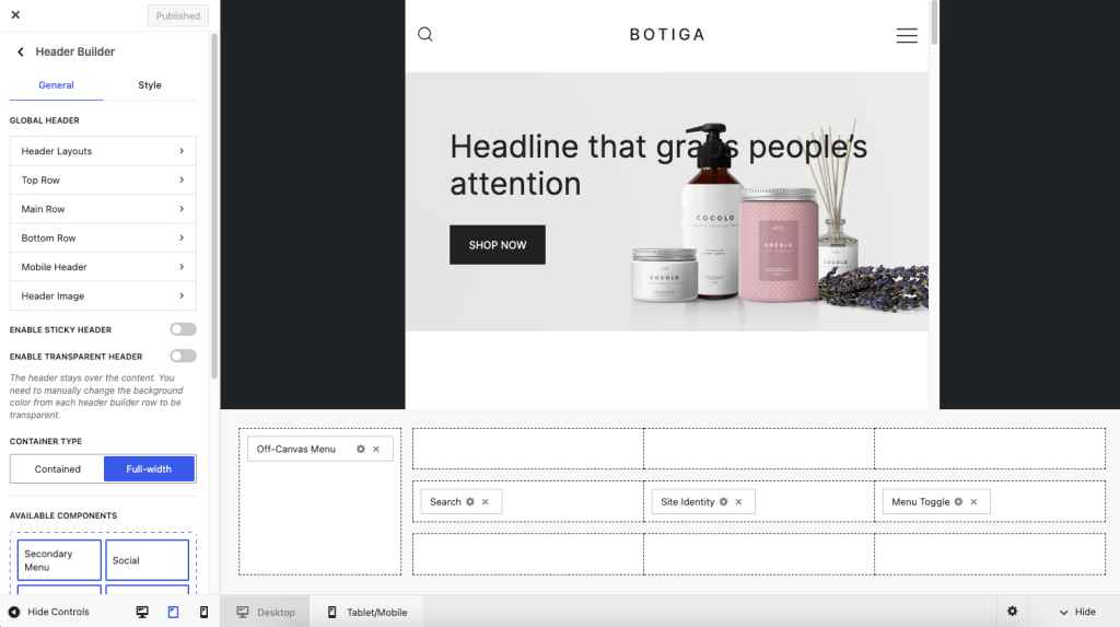 Customizing Botiga free WooCommerce theme in WordPress