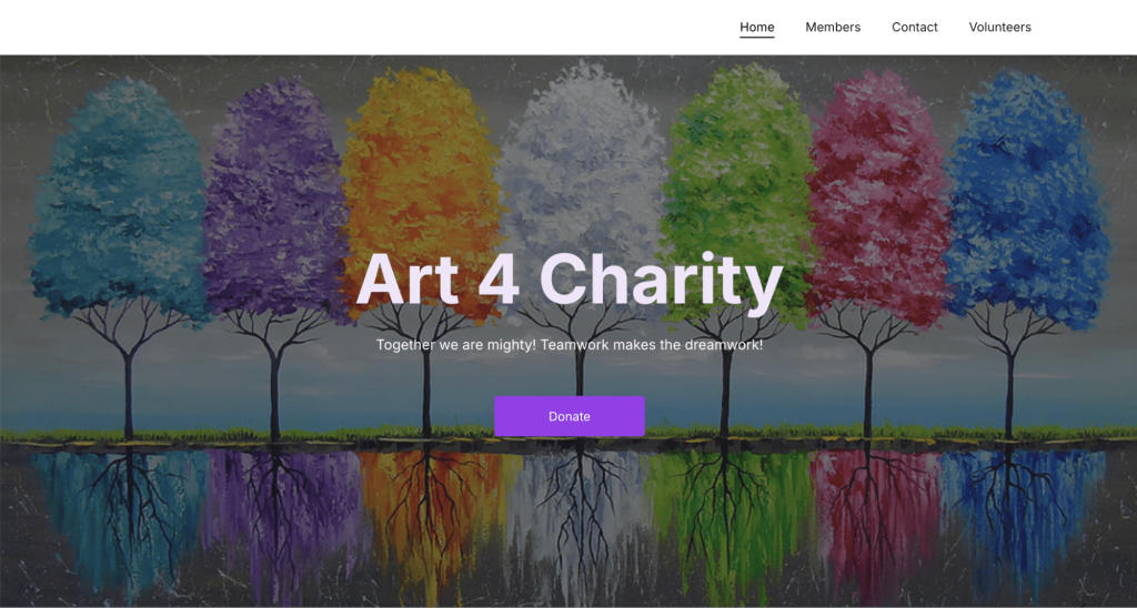 Art4Charity homepage